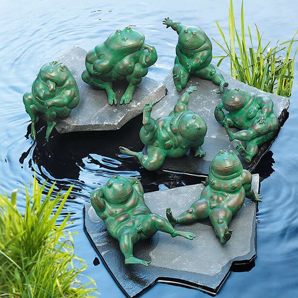 Tierfigur Frosch fr Gartenteich aus Bronze - Paulina