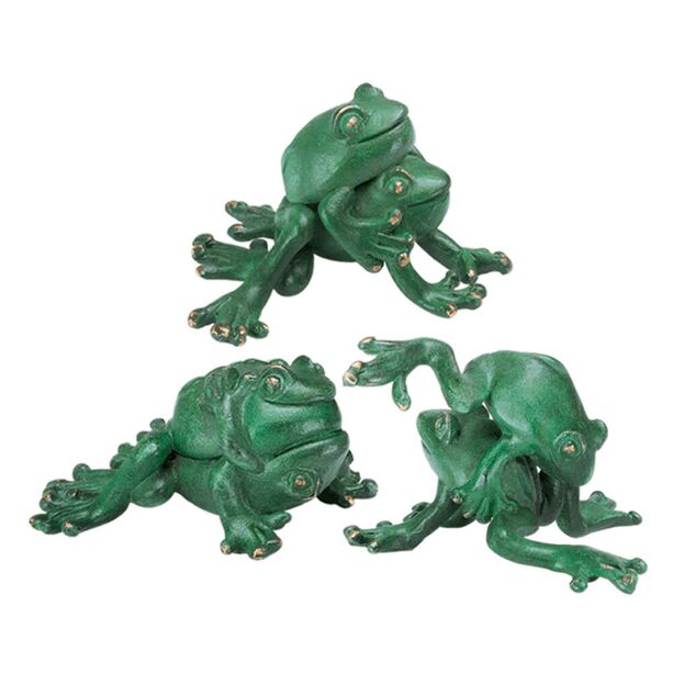Besondere Frosch Tierfiguren aus Bronze - grn - Laubfrsche