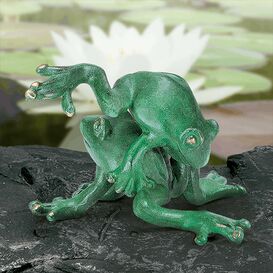 Besondere Frosch Tierfiguren aus Bronze - grn - Laubfrsche