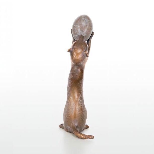 Abaodam Meditierender Hund Statue aus Kunstharz 12cm