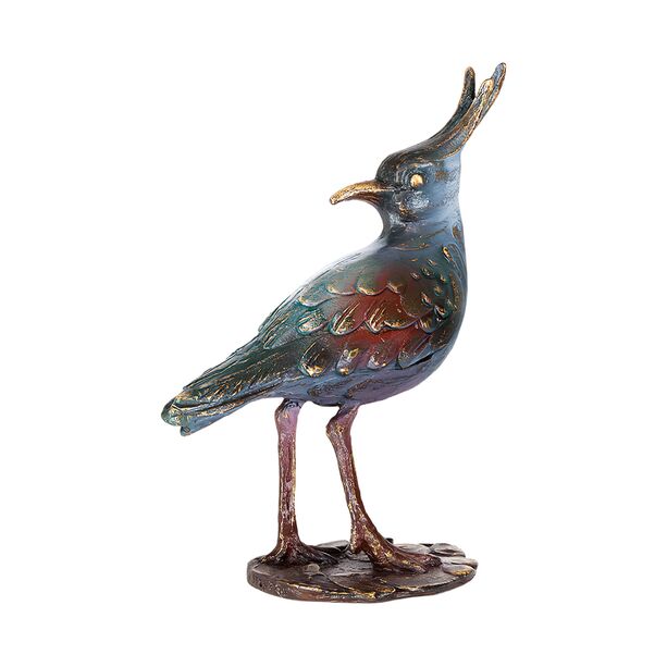 Outdoor Bronzeguss Vogelfigur farbig - Kiebitz