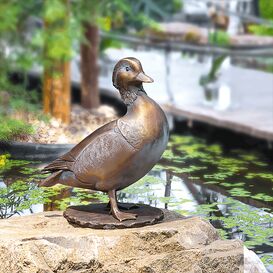 Weibliche Entenskulptur - Garten Bronzefigur -...