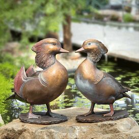 Entenprchen aus wetterfester Bronze - farbig -...
