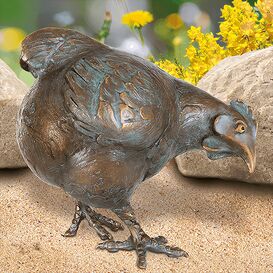 Hhnerfigur als Gartendeko - Henne aus Bronze - Huhn
