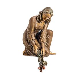 Bronze Frau Figur mit Strau - limitierte Edition - Nerea