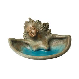 Limitierte Wasserschale aus Bronze mit Nixenbste -...