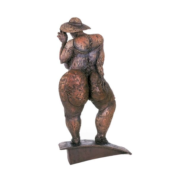 Limitierte Frauenskulptur aus Bronze vom Knstler - Touristin