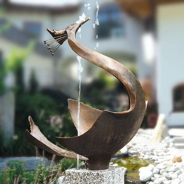 Wasserfigur aus Bronze - abstrakte Knstleredition - Reiher