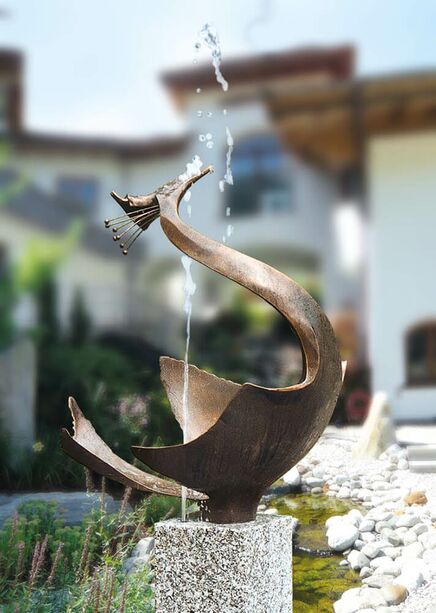 Wasserfigur aus Bronze - abstrakte Knstleredition - Reiher