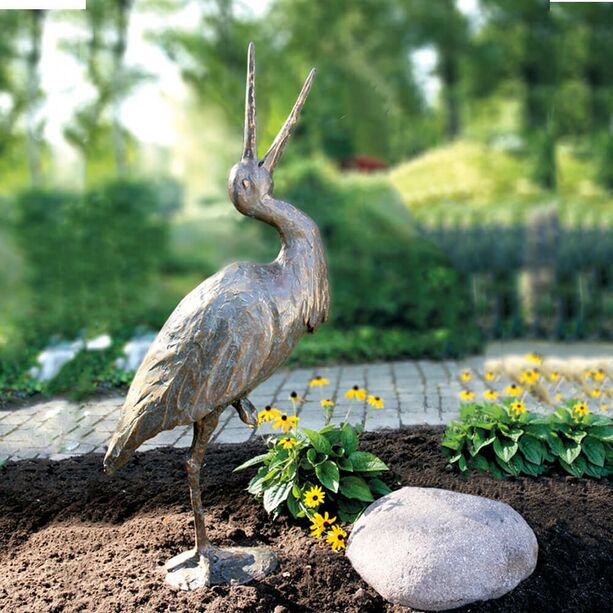 Groe Vogelskulptur Storch aus Bronze - limitiert - Storch