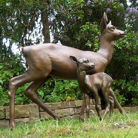 Bronze Tierfiguren Reh und Kitz - Knstleredition - Ricke...