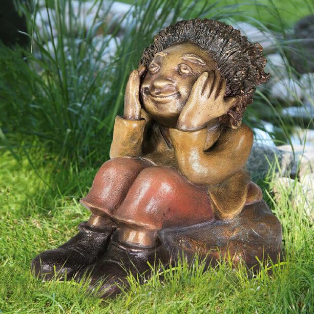 Knstlerfigur - sitzender Gartengeist aus Bronze - Philipp, der Denker