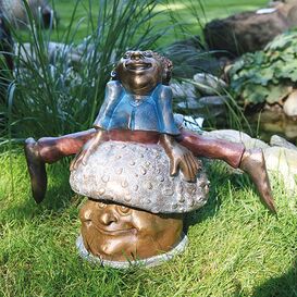 Bunte Gartenfigur mit Pilz - limitierte Knstlerfigur -...