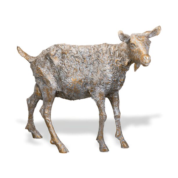 Designer Ziegenskulpur aus Bronze - lebensgro - Ziege