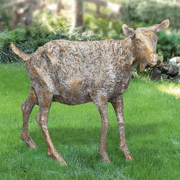 Designer Ziegenskulpur aus Bronze - lebensgro - Ziege