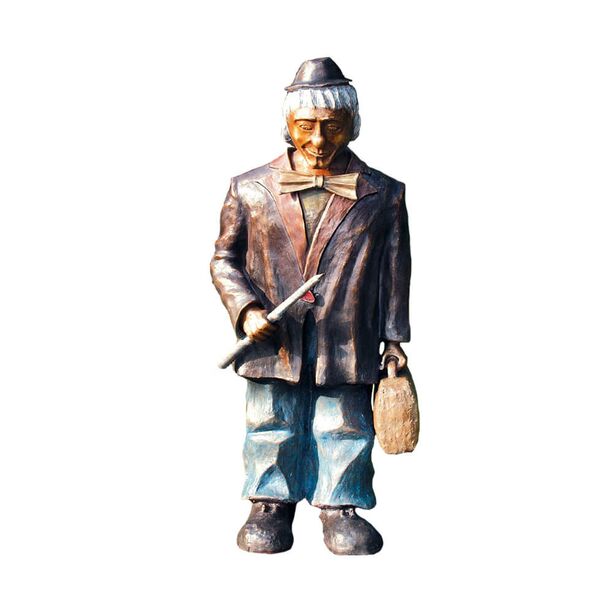 Limitierte Knstlerauflage - Clown-Statue aus Bronze - Clown mit Flte