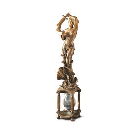 Bronze Frauenfigur mit Schwert mit Ei der Verwandlung -...