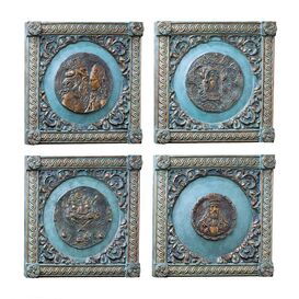 Bronze Wandreliefs 4er Set - heilige Motive - Set...