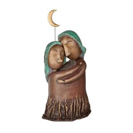 Paarfigur mit Mondsichel - limitierte Bronzestatue -...