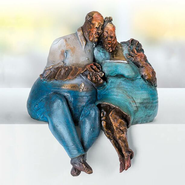 Sitzende Bronzefigur Paar aus Knstleredition - Innige Verbundenheit