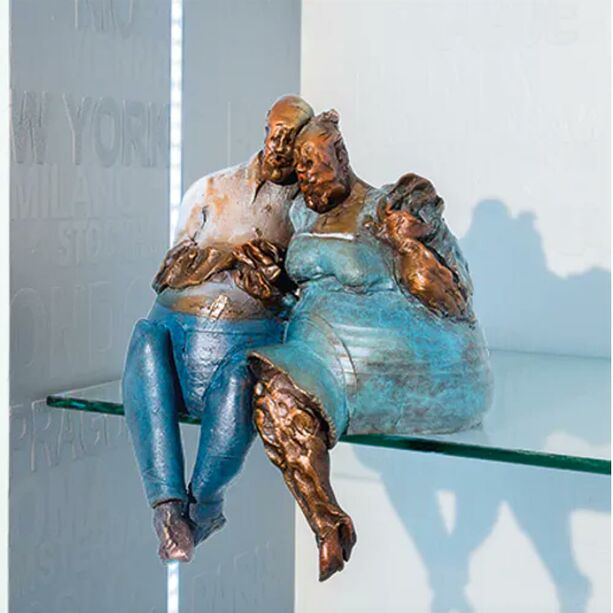 Sitzende Bronzefigur Paar aus Knstleredition - Innige Verbundenheit