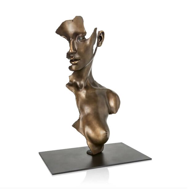 Limitierte Frauenbste aus Bronze - modern - Fragmented girl