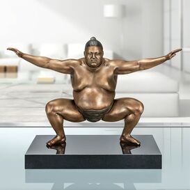 Sumoringer als Bronzeskulptur mit Sockel - limitiert - Sumo