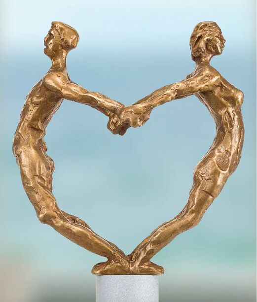 Bronzestatue Liebe aus limitierter Edition - herzfrmig - Paar