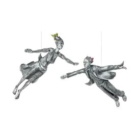 Schwebende Designer Frauenskulptur Aluminium - Freefall Set