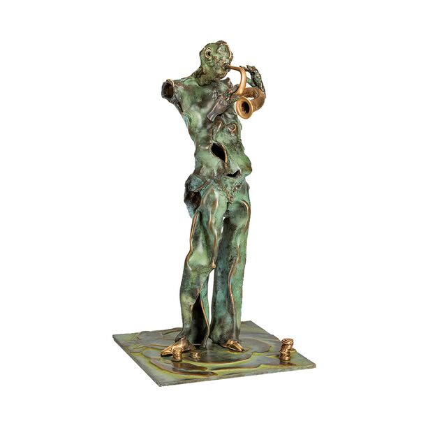 Abstrakte Musikerstatue aus Bronze - limitierte Zahl - Straenmusikant