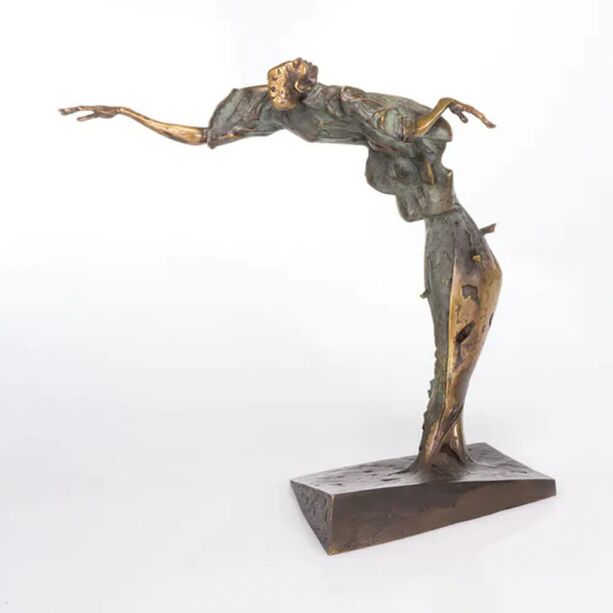 Menschfigur im Wind - Bronze Designerstatue - Herbst