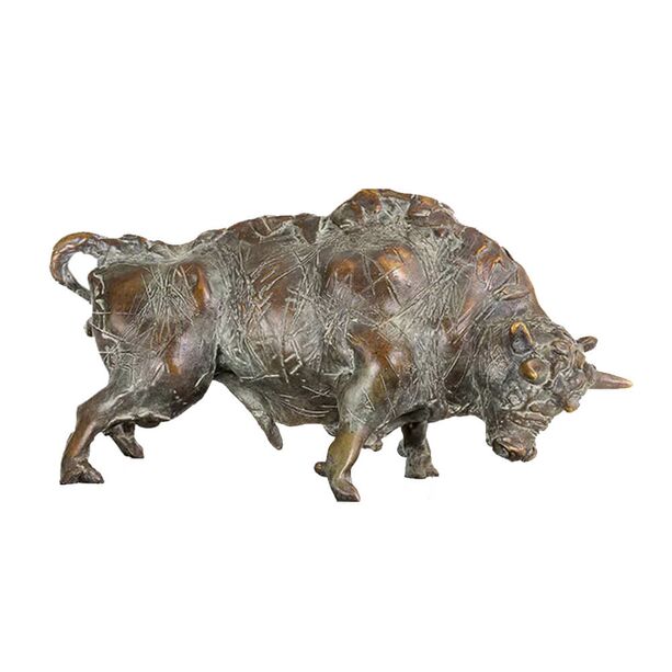 Limitierte Stierskulptur - patinierte Bronzefiguren - Stier