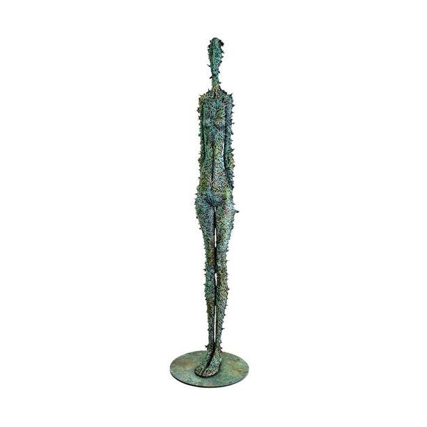 Abstrakte Menschenfigur - trkis - limitierte Bronze - Naturverbunden