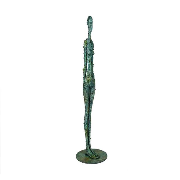 Abstrakte Menschenfigur - trkis - limitierte Bronze - Naturverbunden