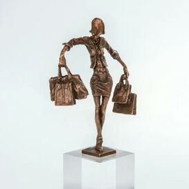 Limitierte Bronzeskulptur Frau mit Sockel -...