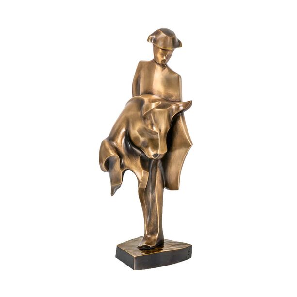 Glnzende Bronzefigur Torero mit Stier - limitiert - Stierkampf