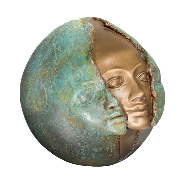 Runde Kopfskulptur aus limitiertem Bronzehandwerk - Metamorphose