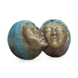 Bronze Paarskulptur - Kopffiguren in blau - Limitierung -...
