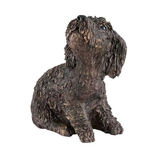 Detaillierte Hundefigur aus Bronze in limitierter Edition - Filou