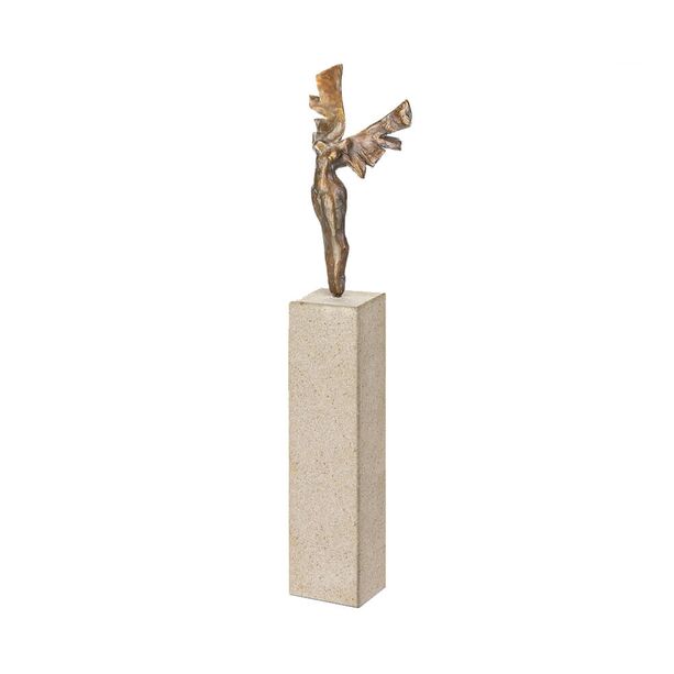Kleine Bronze-Engelfigur limitiert auf Granitsockel - Libert