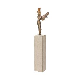 Kleine Bronze-Engelfigur limitiert auf Granitsockel -...