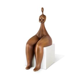 Sitzende Frauenskulptur aus limitierter Bronzeedition -...