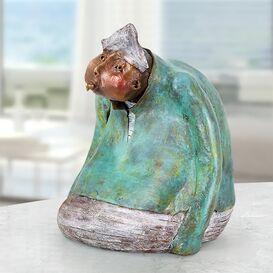 Limitierte Bronze Designerstatue - bunte Seemannfigur -...