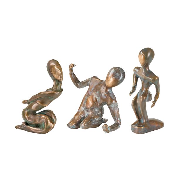 Bronzefiguren limitiertes Set kleine Menschen - Olympia 3-teilig