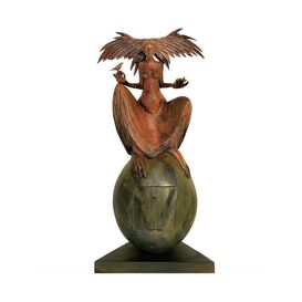 Menschliche Bronze Vogelskulptur mit Ablagefach - The...