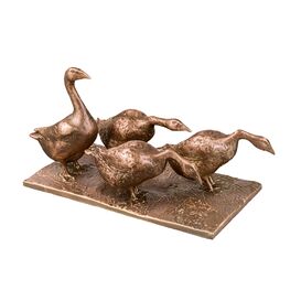 Limitierte Bronze Vogelskulptur 4 Gnse - Gnsegruppe