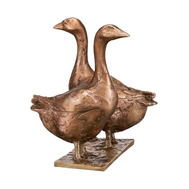 Vogelfigur 2 Gnse aus Bronze im limitierten Design - Gnsepaar