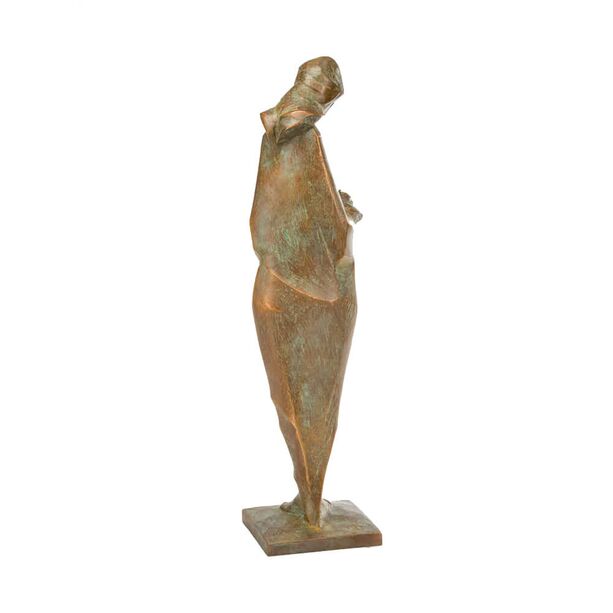 Mutter hlt Kind - Bronzeskulptur mit Patina - Mutter mit Kind II
