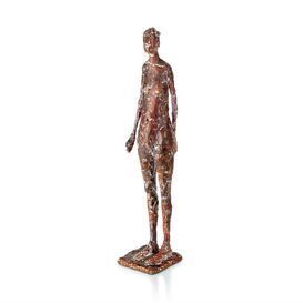 Abstrakte Frauenskulptur aus Bronze mit roter Patina - Klara