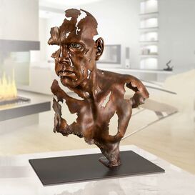 Moderne Knstlerbste - limitierte Mann Bronzeskulptur -...